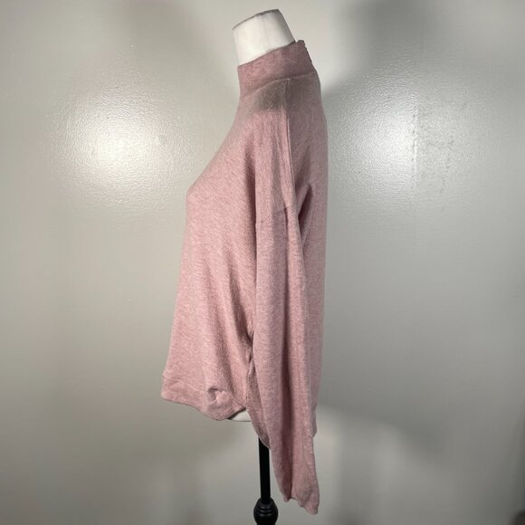 Cyrus Pink Mock Neck Back Zip Closure Tight Knit Long Sleeve Pullover Sweater L - Picture 6 of 13
